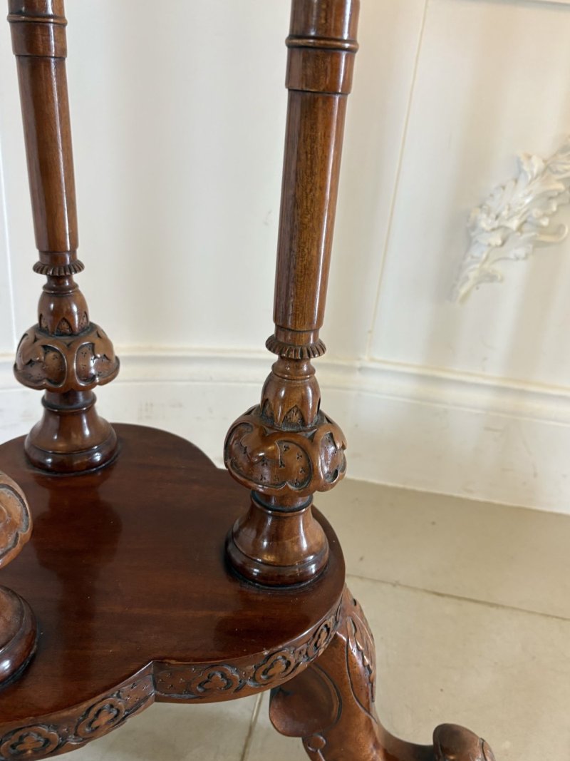 Antique Edwardian Carved Mahogany Lamp Table